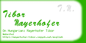 tibor mayerhofer business card